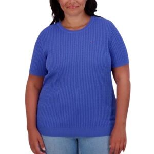 NWT Tommy Hilfiger Cable Knit Short Sleeve